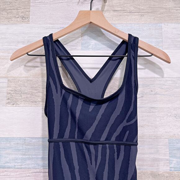 DVF x Target Tonal Zebra Activewear Jumpsuit Black Gray Unitard Womens XXS - Picture 2 of 8